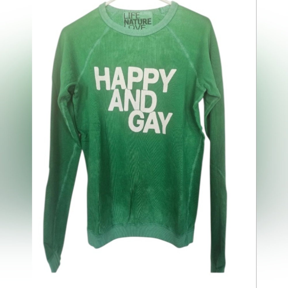 Free City | Happy And Gay Kelly Green Limited Edition Pride Sweatshirt New Xxs